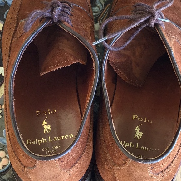 Polo Ralph Lauren suede wingtips 8.5/D used - Picture 13 of 16